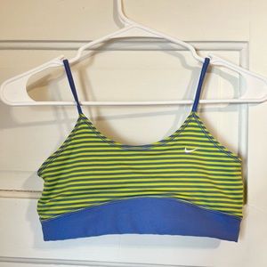 Nike girls DriFit striped sports bra